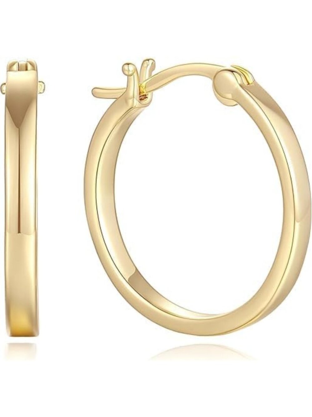 Dainty 14K Gold Hoop Earrings for Women - Sleek Chic Lightweight Hoops